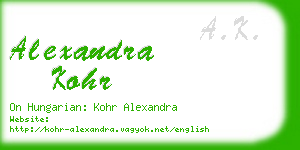 alexandra kohr business card